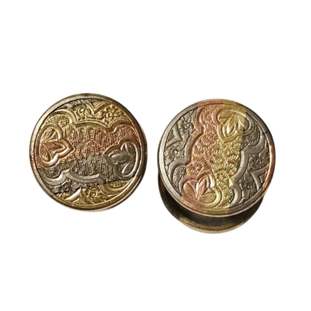 Antique Park Roger Spring Jiffy Gold Filled Etched Snap Cufflinks Pat 1917